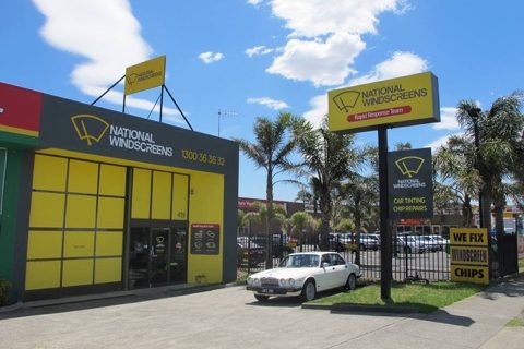 National Windscreens outdoor building and lightbox