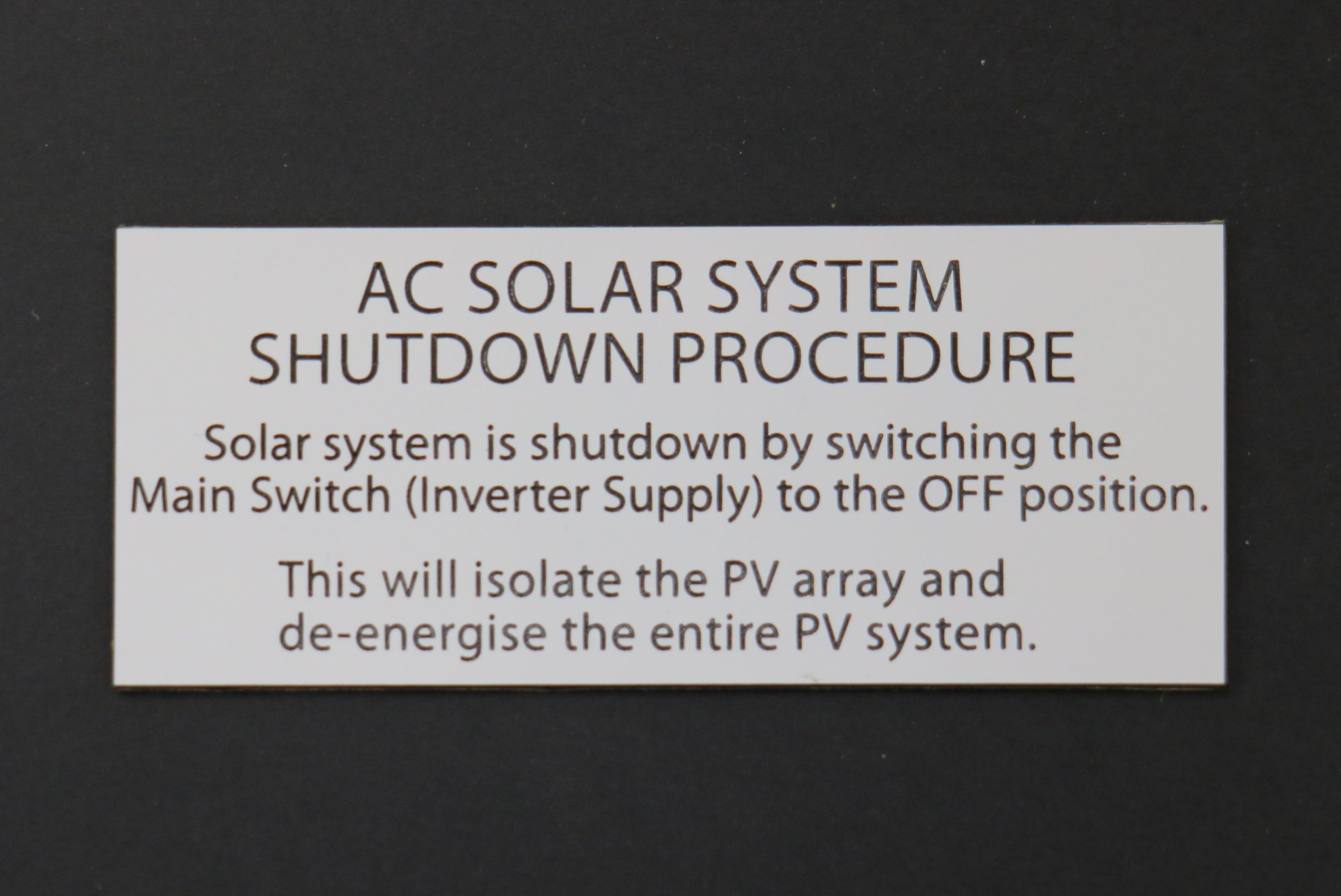 AC Solar engraved