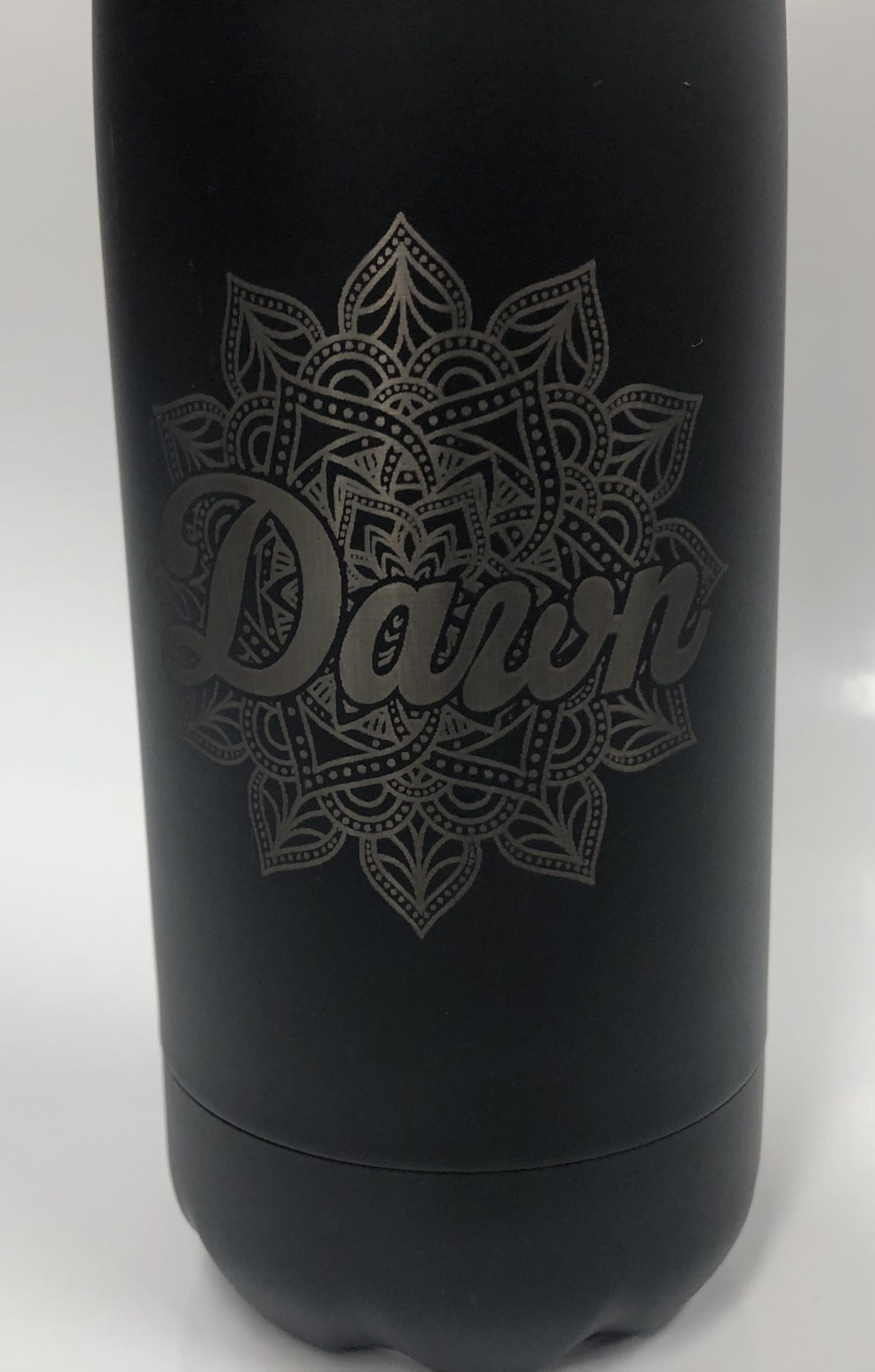 Laser etch alum drink bottle