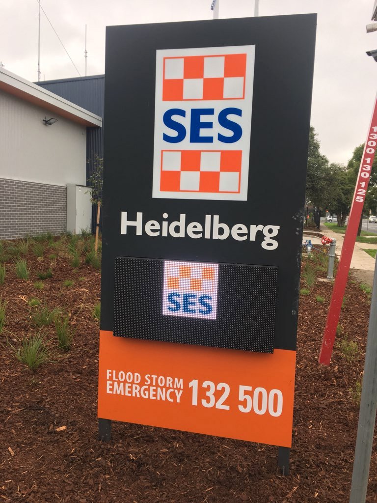 SES Pylon sign with LED Display